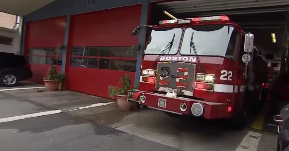 Boston Fire Headquarters with Parked Fire Truck