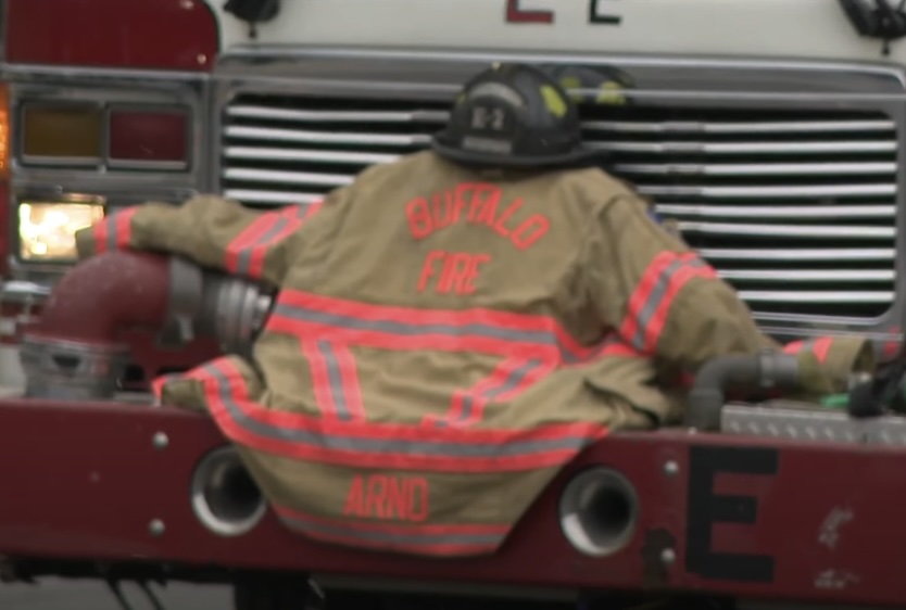 firefighter vest on a firetruck 